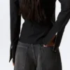Long-Sleeved Fitted Zip Shirt – Black Long-Sleeved Fitted Zip Shirt – Black