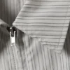 Long-Sleeved Fitted Zip Shirt – Light Grey Stripe Long-Sleeved Fitted Zip Shirt – Light Grey Stripe
