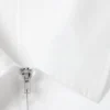 Long-Sleeved Fitted Zip Shirt – White Long-Sleeved Fitted Zip Shirt – White