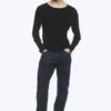 Long-Sleeved Henley T-Shirt – Black Long-Sleeved Henley T-Shirt – Black