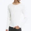Long-Sleeved Henley T-Shirt – Dusty White Long-Sleeved Henley T-Shirt – Dusty White