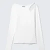 Long-Sleeved Off-Shoulder Top – White Long-Sleeved Off-Shoulder Top – White