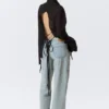Long-Sleeved Open Back Tie Shirt – Black Long-Sleeved Open Back Tie Shirt – Black