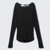 Long-Sleeved Open Back Top – Black Long-Sleeved Open Back Top – Black
