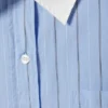 Long-Sleeved Oversized Poplin Shirt – Striped Light Blue Long-Sleeved Oversized Poplin Shirt – Striped Light Blue