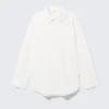Long-Sleeved Oversized Poplin Shirt – White Long-Sleeved Oversized Poplin Shirt – White
