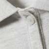 Long-Sleeved Polo Top – Light Grey Melange