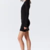 Long-Sleeved Popper Mini Dress – Black Long-Sleeved Popper Mini Dress – Black