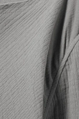 Long-Sleeved Raw Edge Boatneck Top – Dusty Grey