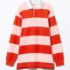 Long-Sleeved Rugby Mini Dress – Red & Pink Stripes Long-Sleeved Rugby Mini Dress – Red & Pink Stripes