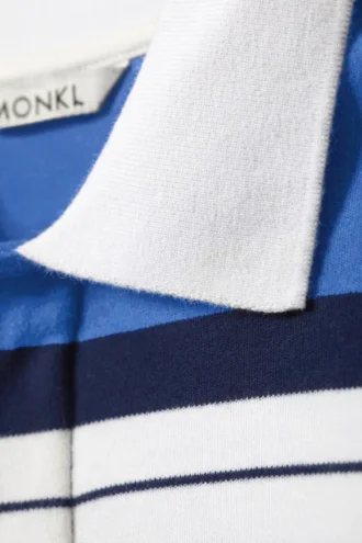 Long-Sleeved Rugby Mini Dress – Striped Blue