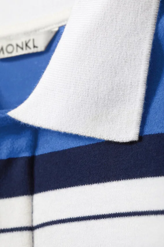 Long-Sleeved Rugby Mini Dress – Striped Blue Long-Sleeved Rugby Mini Dress – Striped Blue
