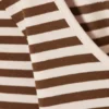 Long-Sleeved Slim Fit Scoop Neck Top – Light Pink/Brown Stripe Long-Sleeved Slim Fit Scoop Neck Top – Light Pink/Brown Stripe