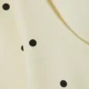 Long-Sleeved Slim Fit Scoop Neck Top – Light Yellow – Dots Long-Sleeved Slim Fit Scoop Neck Top – Light Yellow – Dots