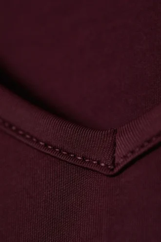 Long-Sleeved V-Neck Top – Burgundy