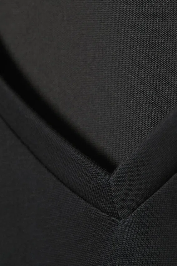 Long-Sleeved V-Neck Top – Washed Black Long-Sleeved V-Neck Top – Washed Black