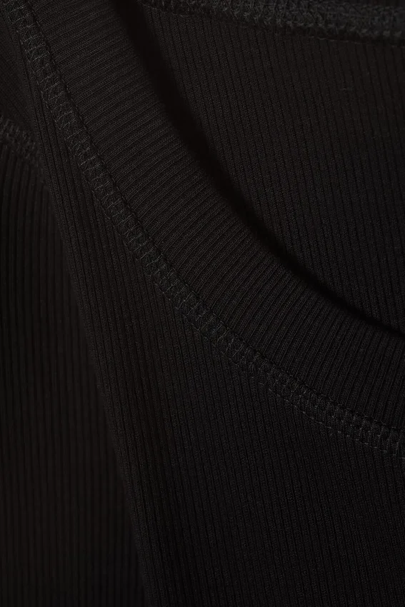 Long-Sleeved Wide Neck Top – Black Long-Sleeved Wide Neck Top – Black