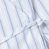 Long-Sleeved Wrap Poplin Shirt – Striped Blue