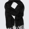 Long Woven Wool Scarf – Black Long Woven Wool Scarf – Black