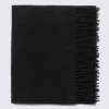 Long Woven Wool Scarf – Black Long Woven Wool Scarf – Black