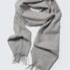 Long Woven Wool Scarf – Checked Dark Grey Long Woven Wool Scarf – Checked Dark Grey