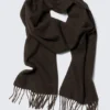 Long Woven Wool Scarf – Medium Brown Long Woven Wool Scarf – Medium Brown