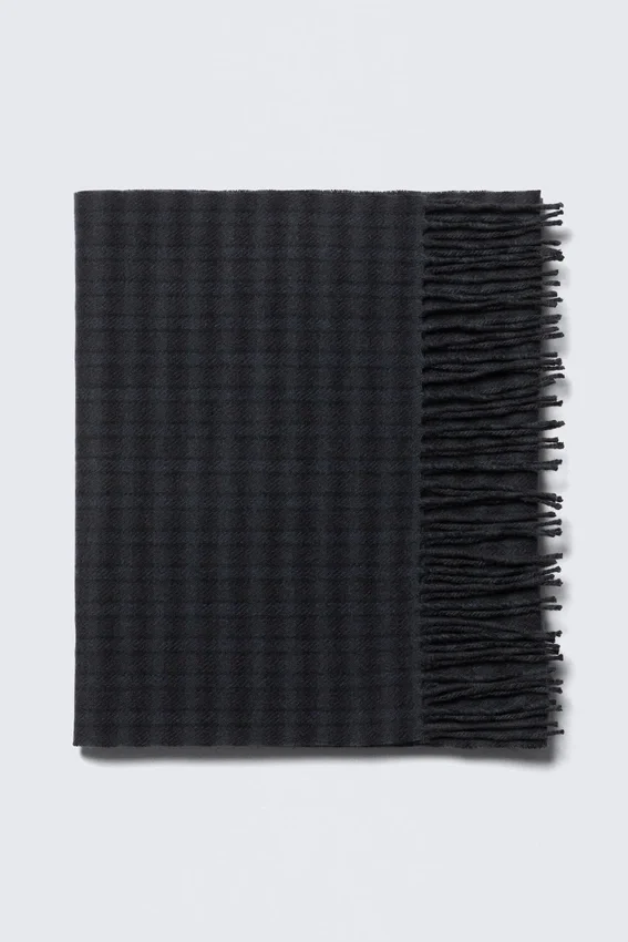 Long Woven Wool Scarf – Medium Grey Long Woven Wool Scarf – Medium Grey