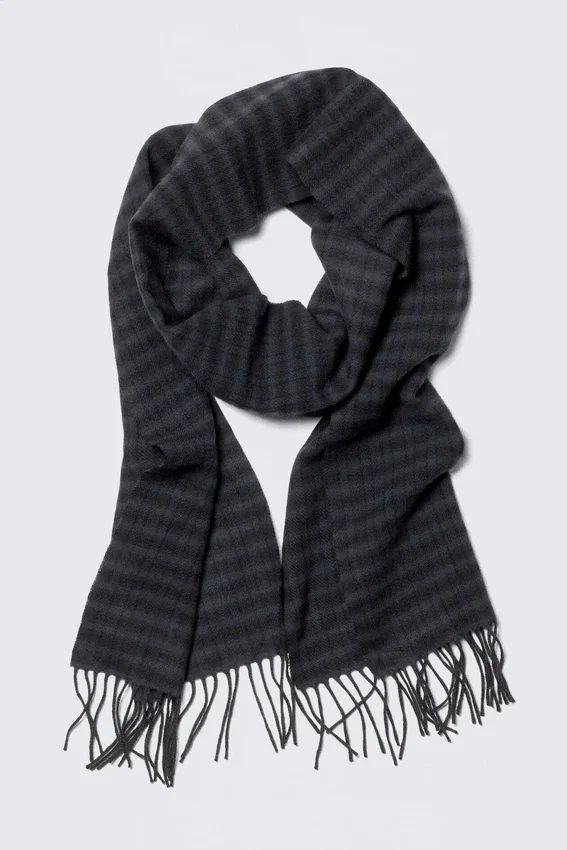 Long Woven Wool Scarf – Medium Grey Long Woven Wool Scarf – Medium Grey