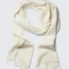 Long Woven Wool Scarf – White Long Woven Wool Scarf – White