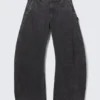 Loose Barrel Leg Workwear Trousers – Washed Black Loose Barrel Leg Workwear Trousers – Washed Black
