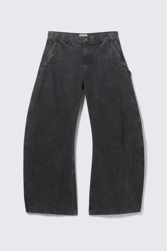 Loose Barrel Leg Workwear Trousers – Washed Black Loose Barrel Leg Workwear Trousers – Washed Black