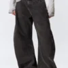 Loose Barrel Leg Workwear Trousers – Washed Black Loose Barrel Leg Workwear Trousers – Washed Black