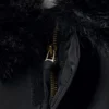 Loose Bomber Jacket with Faux-Fur Collar – Black Loose Bomber Jacket with Faux-Fur Collar – Black