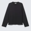 Loose Boxy Long-Sleeved T-Shirt – Black Loose Boxy Long-Sleeved T-Shirt – Black