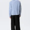 Loose Boxy Long-Sleeved T-Shirt – Blue & White Stripe Loose Boxy Long-Sleeved T-Shirt – Blue & White Stripe