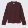 Loose Boxy Long-Sleeved T-Shirt – Burgundy Loose Boxy Long-Sleeved T-Shirt – Burgundy