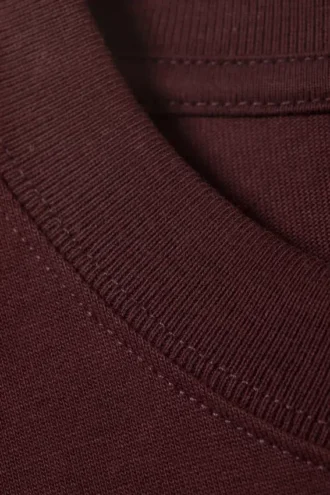 Loose Boxy Long-Sleeved T-Shirt – Burgundy
