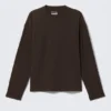 Loose Boxy Long-Sleeved T-Shirt – Dark Brown Loose Boxy Long-Sleeved T-Shirt – Dark Brown