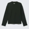 Loose Boxy Long-Sleeved T-Shirt – Dark Green Loose Boxy Long-Sleeved T-Shirt – Dark Green