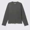 Loose Boxy Long-Sleeved T-Shirt – Dark Grey Loose Boxy Long-Sleeved T-Shirt – Dark Grey