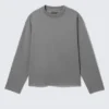 Loose Boxy Long-Sleeved T-Shirt – Dusty Grey Loose Boxy Long-Sleeved T-Shirt – Dusty Grey