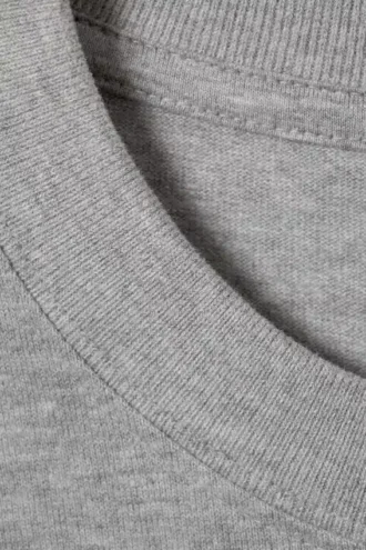 Loose Boxy Long-Sleeved T-Shirt – Light Grey Melange