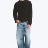 Loose Boxy Long-Sleeved T-Shirt – Striped Dark Brown Loose Boxy Long-Sleeved T-Shirt – Striped Dark Brown