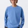 Loose Boxy Long-Sleeved T-Shirt – Washed Blue Loose Boxy Long-Sleeved T-Shirt – Washed Blue