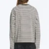 Loose Boxy Long-Sleeved T-Shirt – White – Brown Stripes Loose Boxy Long-Sleeved T-Shirt – White – Brown Stripes