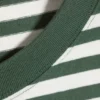 Loose Boxy Long-Sleeved T-Shirt – White & Dark Green Stripes Loose Boxy Long-Sleeved T-Shirt – White & Dark Green Stripes