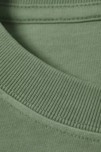 Loose Boxy Long-Sleeved T-Shirt – White – Green Stripe