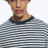 Loose Boxy Long-Sleeved T-Shirt – White & Navy Stripes Loose Boxy Long-Sleeved T-Shirt – White & Navy Stripes