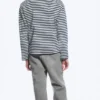 Loose Boxy Long-Sleeved T-Shirt – White & Navy Stripes Loose Boxy Long-Sleeved T-Shirt – White & Navy Stripes