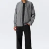 Loose Button-Down Poplin Shirt – Black Check